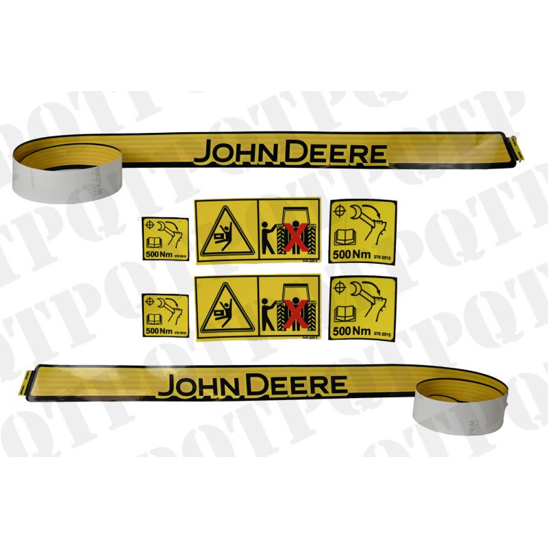 John Deere R M Series Bonnet Decal 6 Cylinder LH and RH