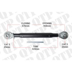 Heavy Duty Top Link Cat 2 2 Ball Ball 520mm