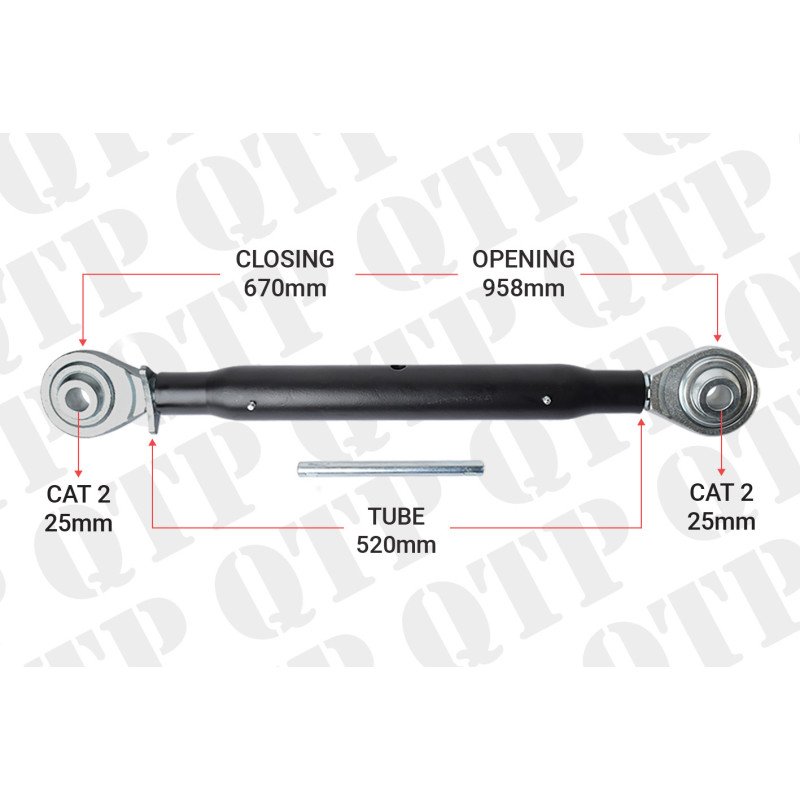 Heavy Duty Top Link Cat 2 2 Ball Ball 520mm
