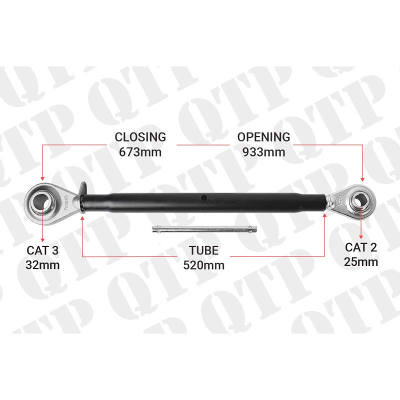 Heavy Duty Top Link Cat 2 3 Ball Ball 520mm