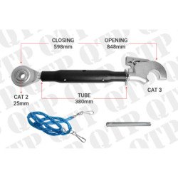 Heavy Duty Top Link Cat 2 3 Ball Hook 380mm